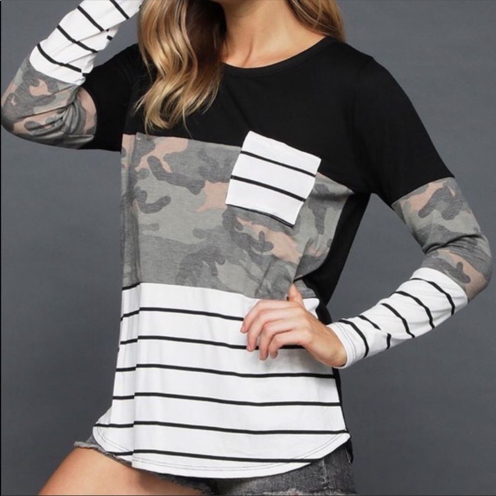 Last!Camouflage Blocked Top - Picture 5 of 6